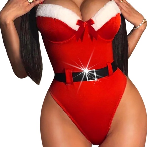RSLOVE Christmas Lingerie For Women Santa bodysuit - Picture 1 of 5